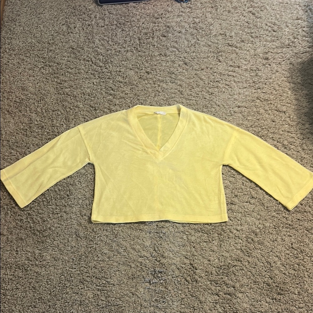 Altar'd State Soft Yellow Knit Sweater
